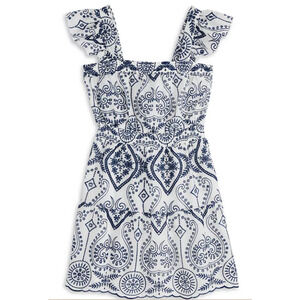 AQUA Girls' Embroidered Dress, Little Kid, Big Kid - Exclusive XL 14/16